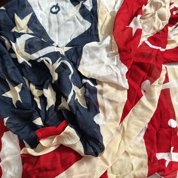 Abercrombies & Fitch Patriotic Cotton Scarf - ❤️🤍💙 Red, White & Blue 🇺🇸 BNWT - Picture 3 of 4